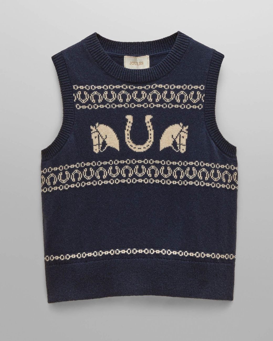 Joules Blue Horse Icon Knit Tank Top