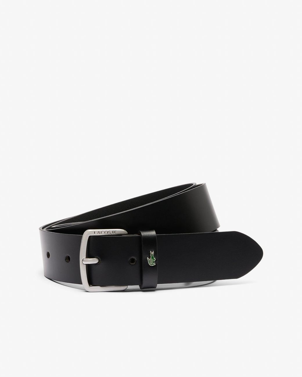 Lacoste White Raw Edge Leather Belt for men