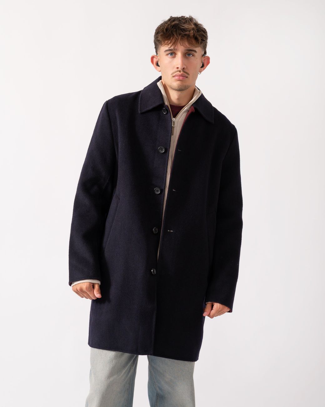 Paul Smith Blue Ps Double-Face Wool-Blend Overcoat for men