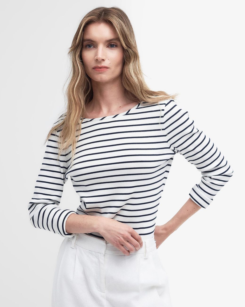 Barbour Blue Langton Long Sleeve Top