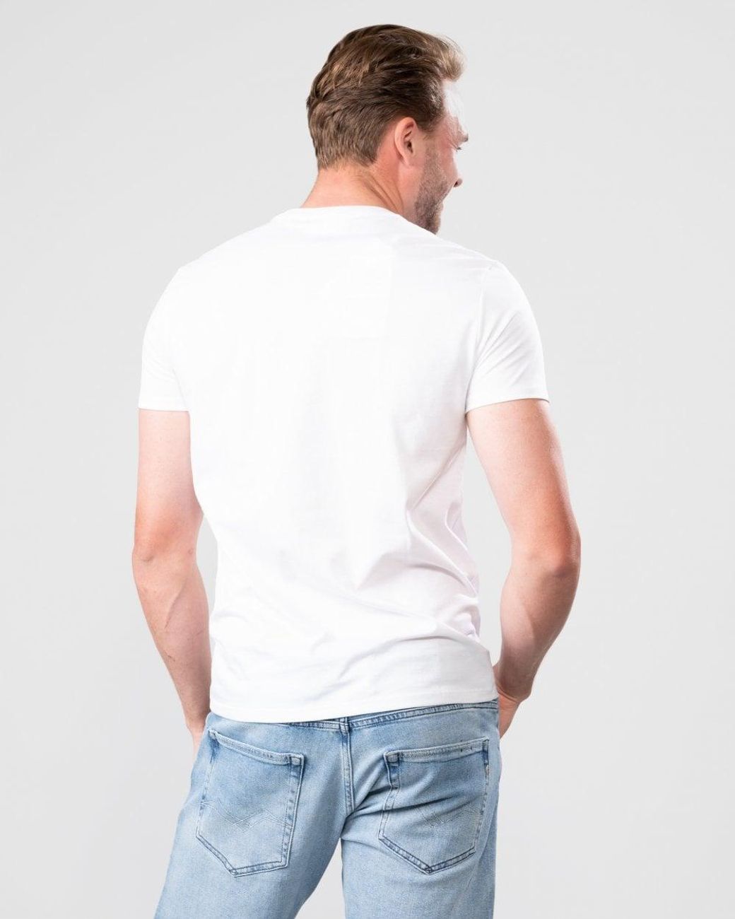Lacoste White Crew Neck Pima Cotton Jersey T-Shirt for men