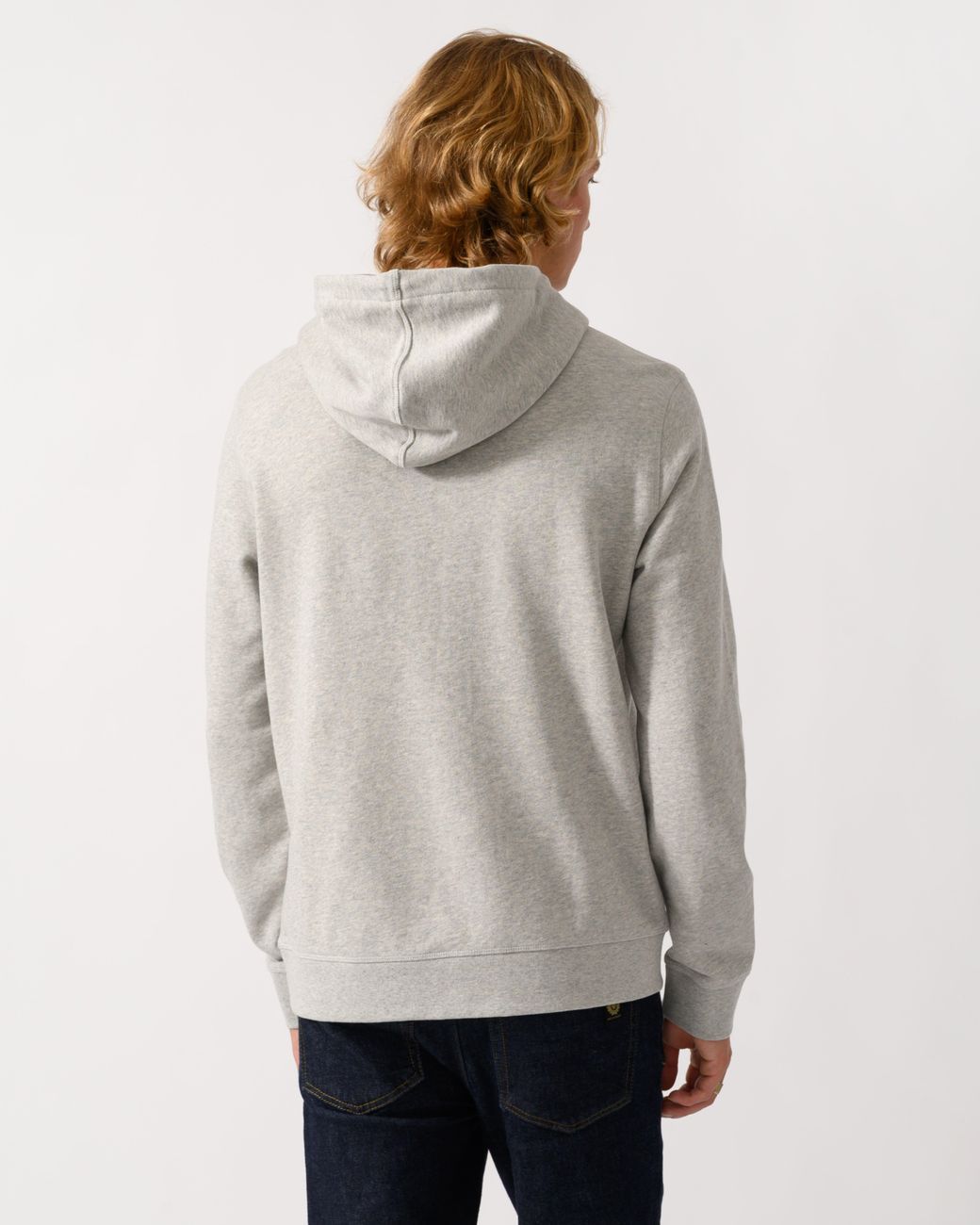 Boss Gray Wetalk Pullover Hoodie With Logo Patch for men