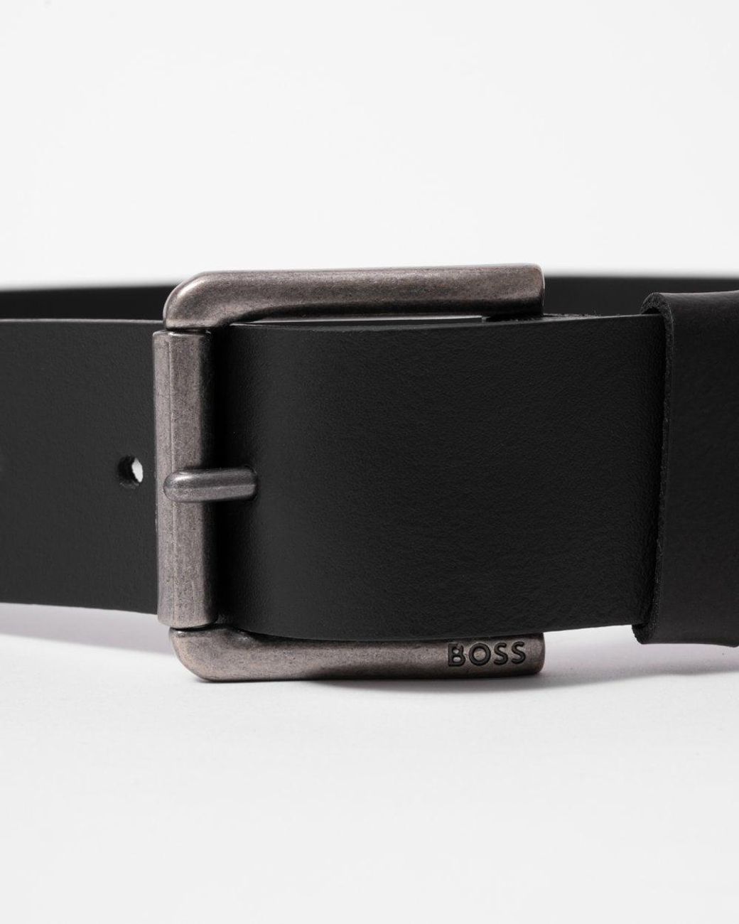 Boss Black Joris Italian Leather Belt With Engraved Buckle for men
