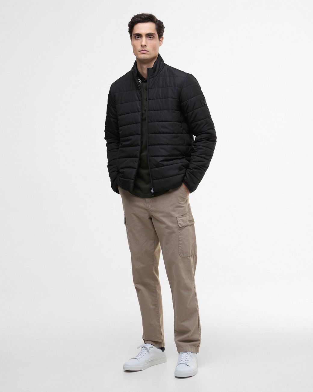 Barbour Black Aldon Quilted Jacket for men