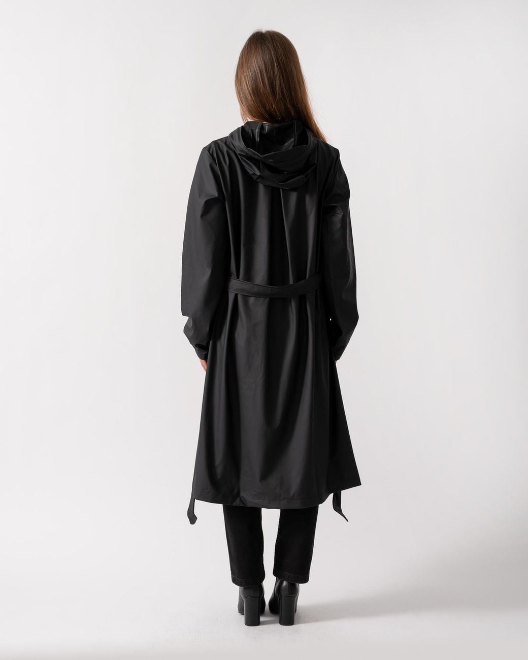 Rains White A-line Longer Jacket