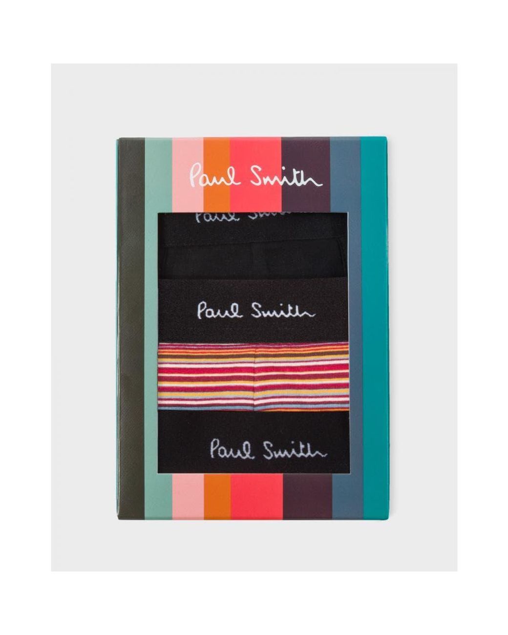 Paul Smith Multicolor Organic-Cotton/Mixed Stripe Boxer Briefs Three Pack Size: L for men