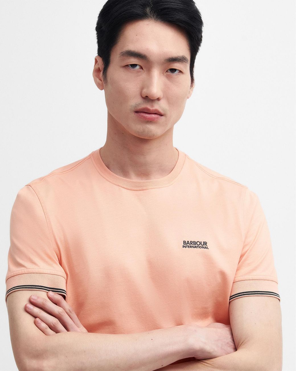 Barbour Pink Philip Tipped Cuff Tailored T-Shirt for men
