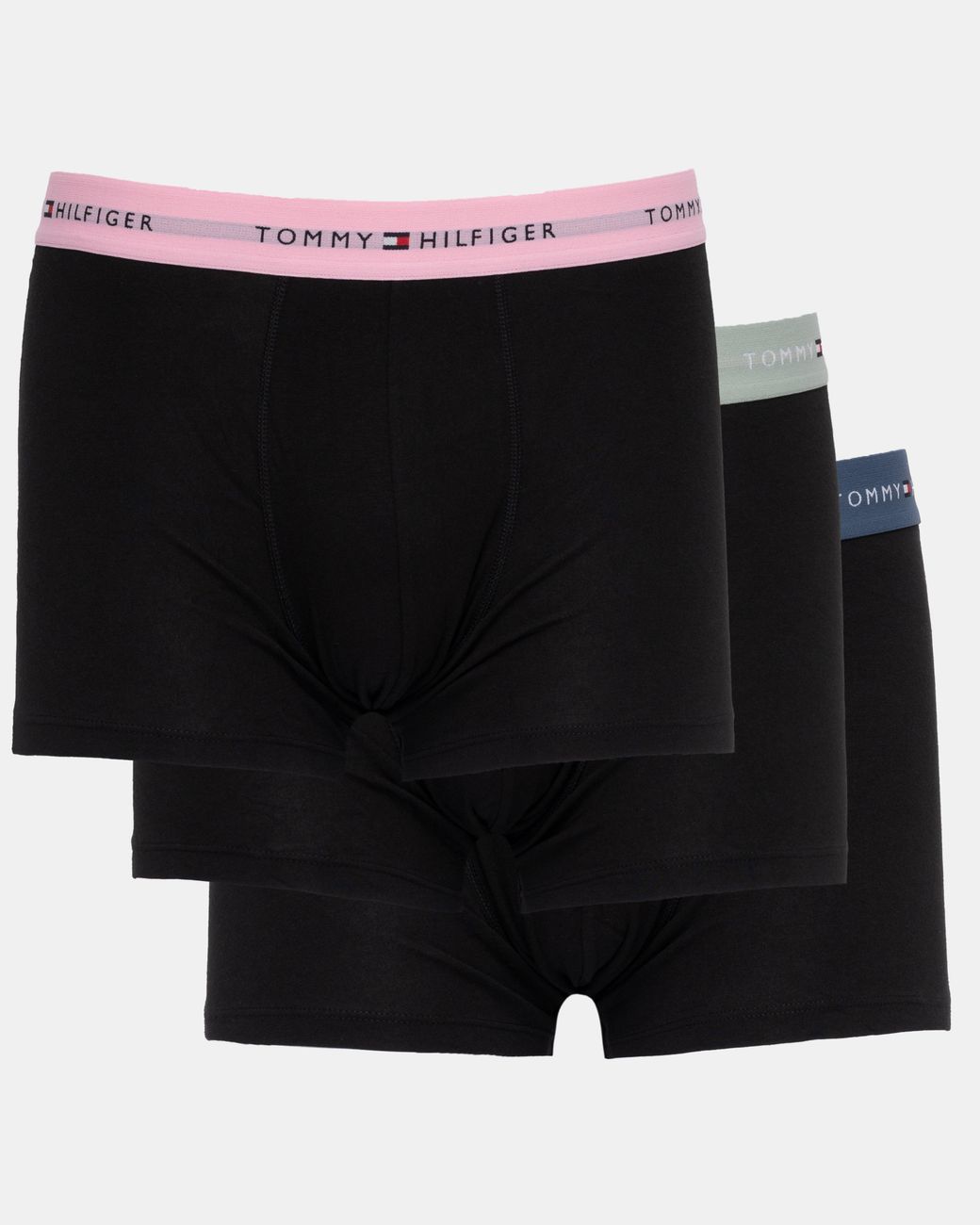 Tommy Hilfiger Black 3-Pack Logo Waistband Trunks for men