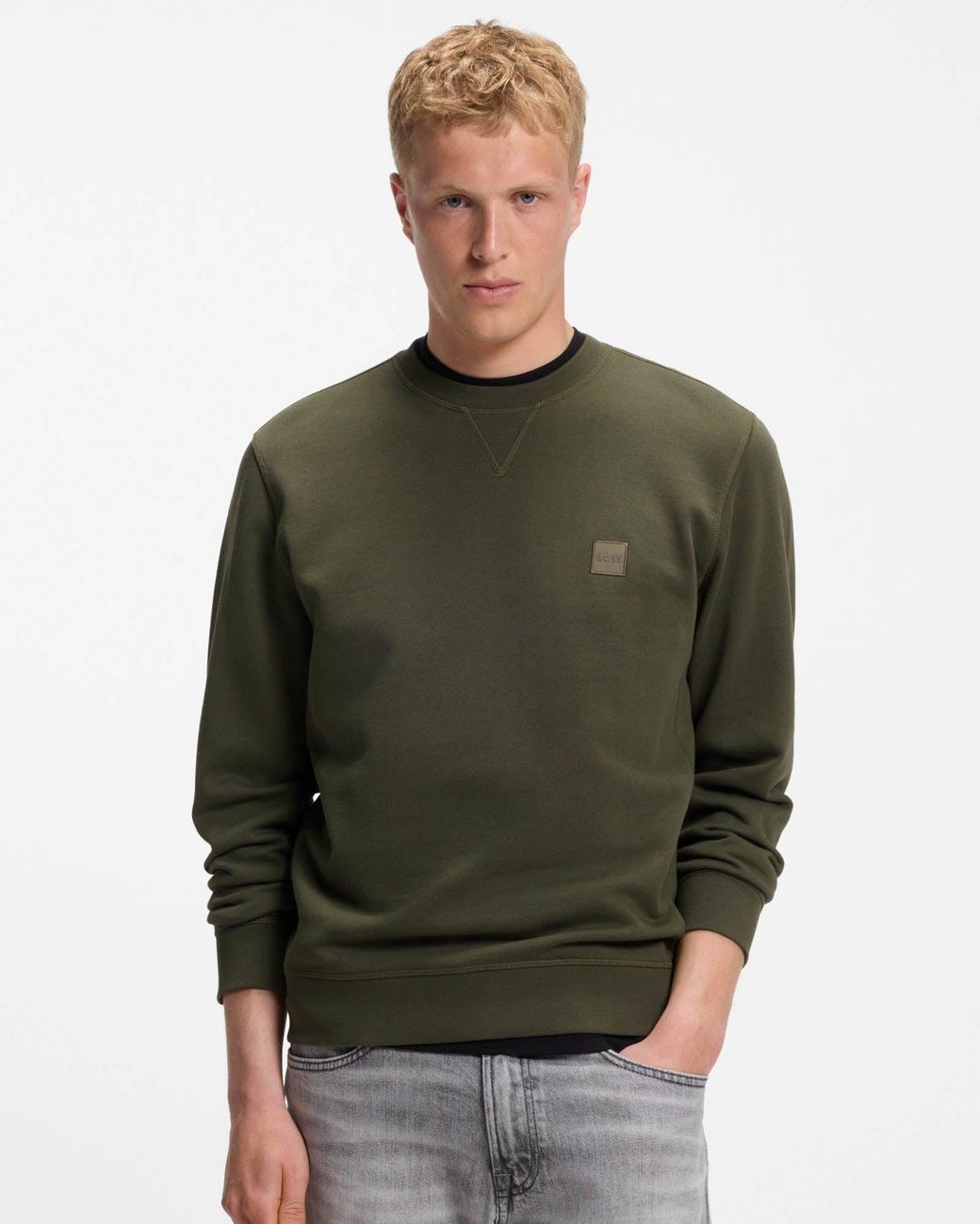 Boss Green Westart Crew Neck Sweatshirt With Logo Patch for men
