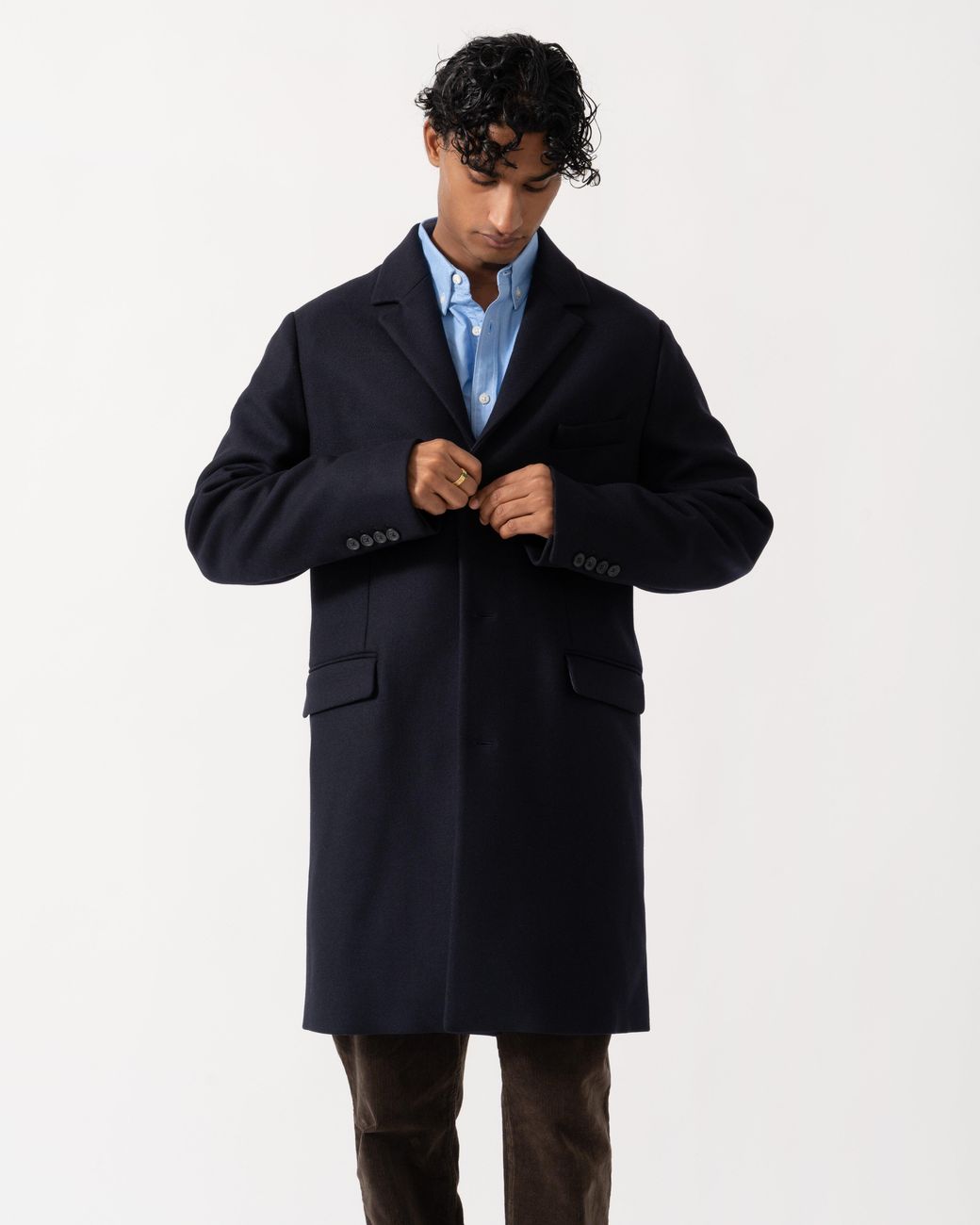 Gant Blue Classic Wool Coat for men