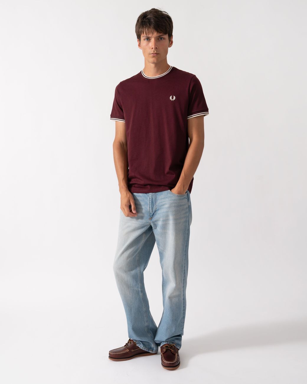 Fred Perry Red Twin Tipped T-Shirt for men