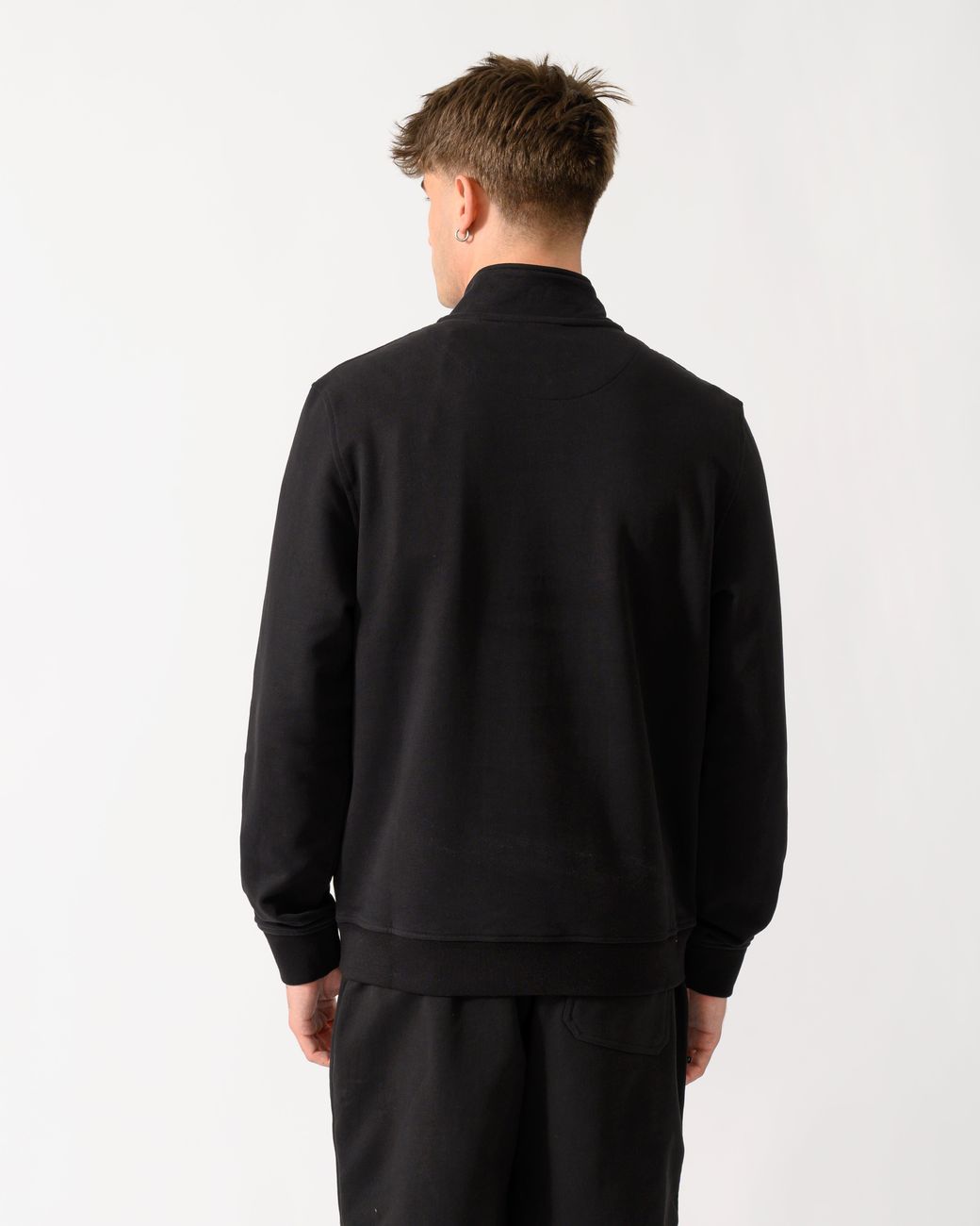 Belstaff Black Logo Quarter Zip Sweatshirt for men