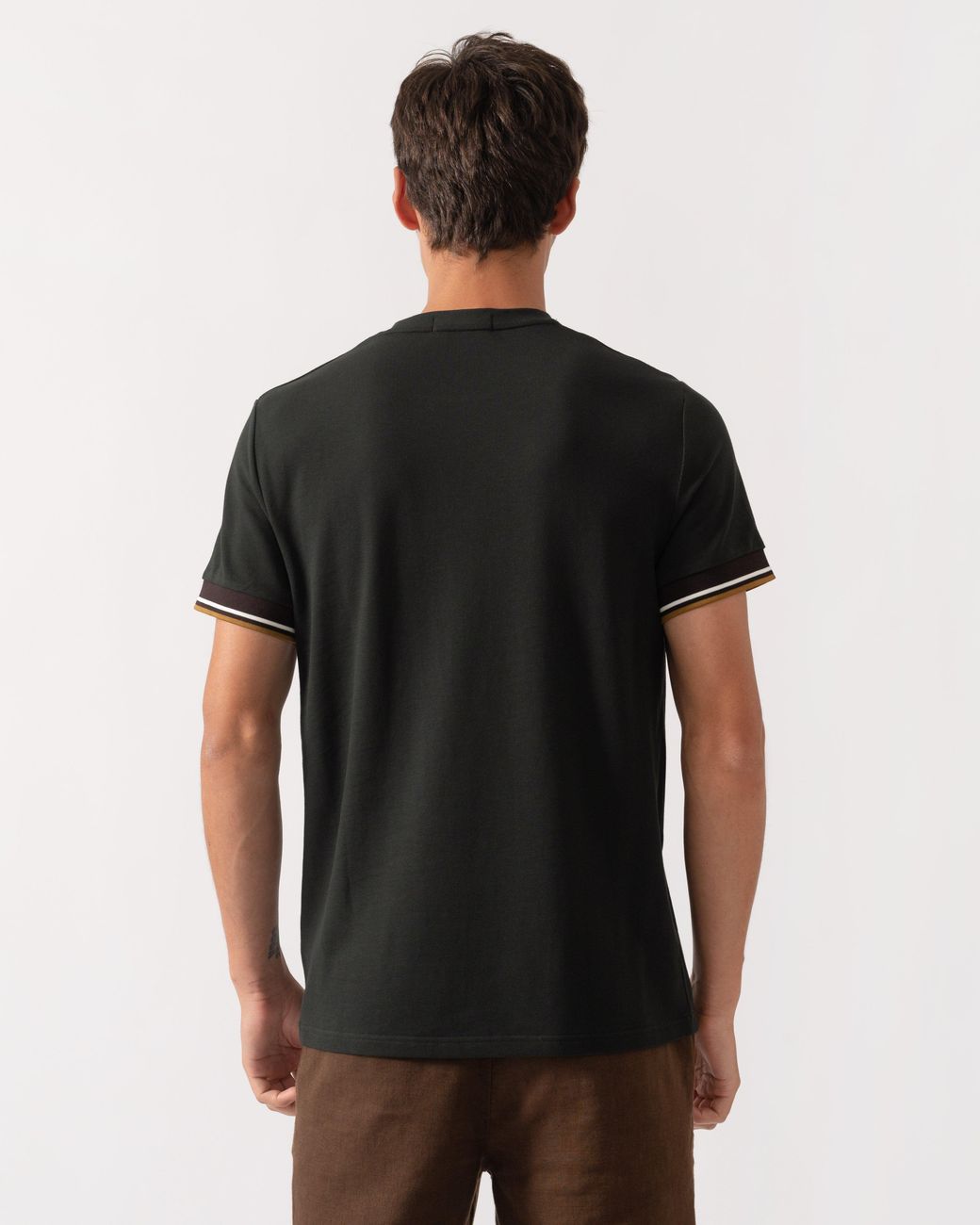 Fred Perry Black Twin Tipped Cuff T-Shirt for men