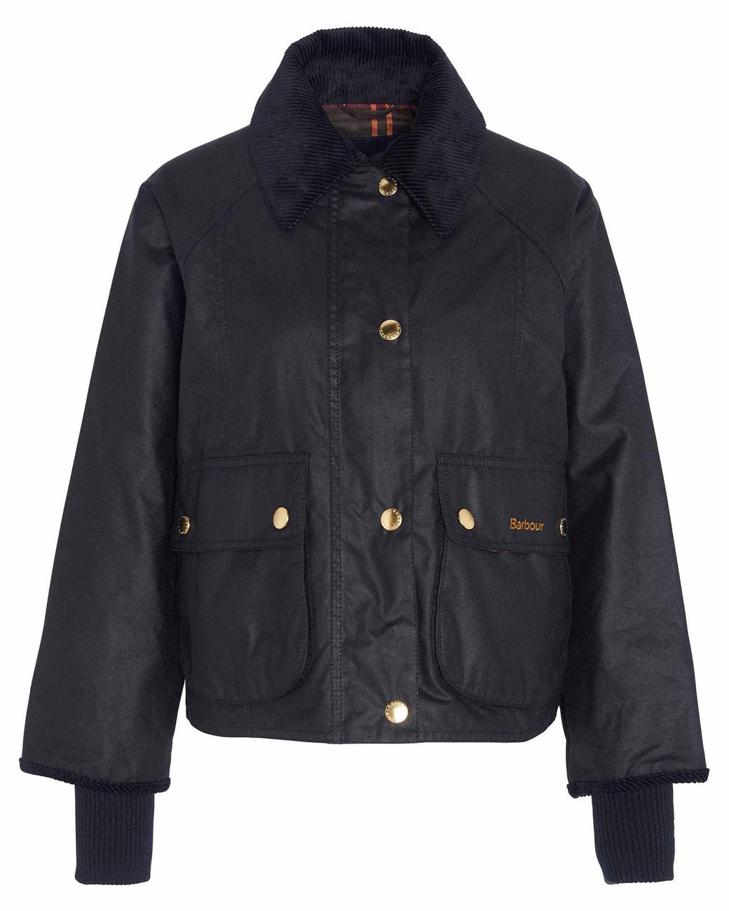 Barbour Blue Cropped Beadnell Wax Jacket