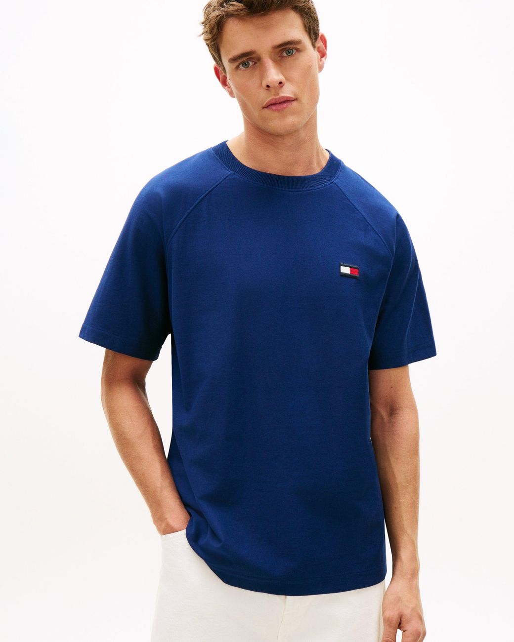 Tommy Hilfiger Blue Tommy Flag Elevated T-Shirt for men