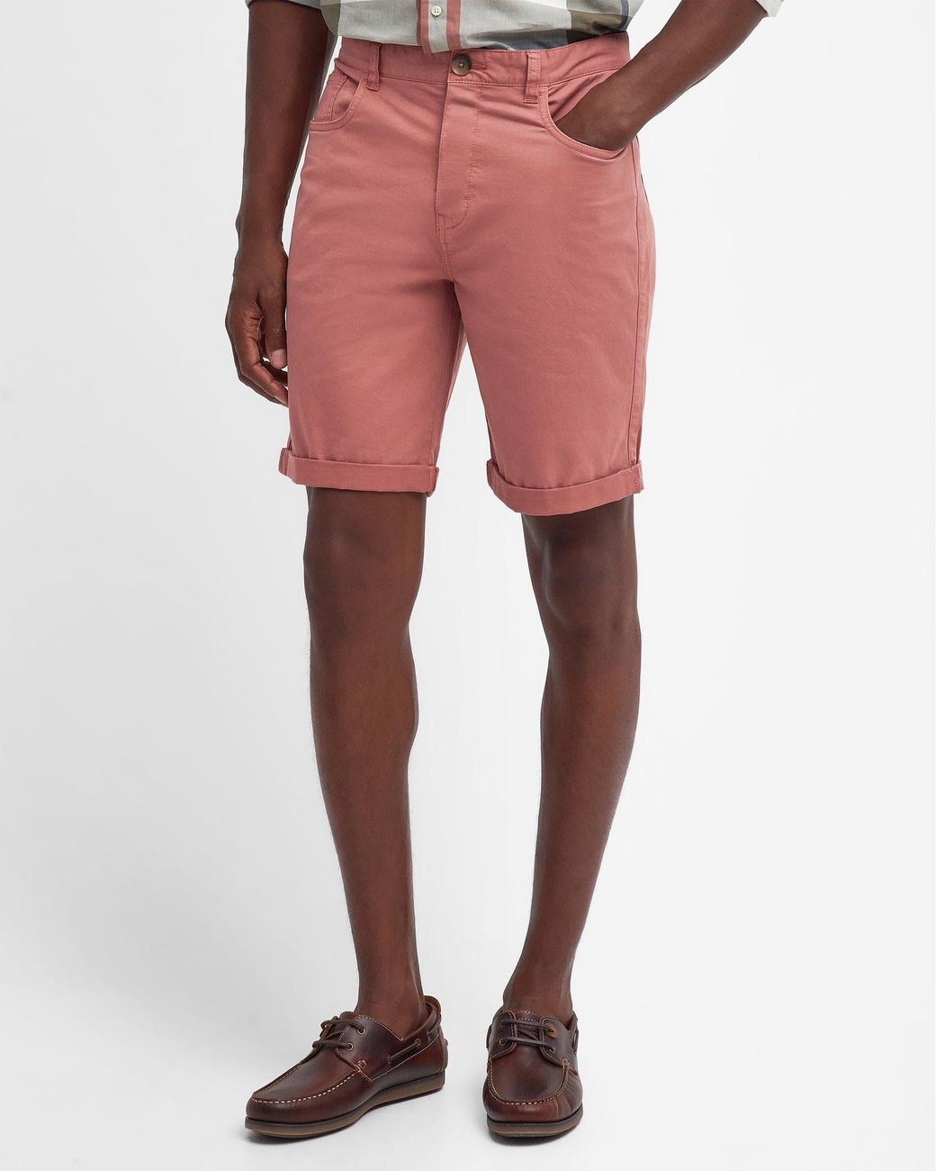 Barbour Red Overdyed Twill Shorts for men
