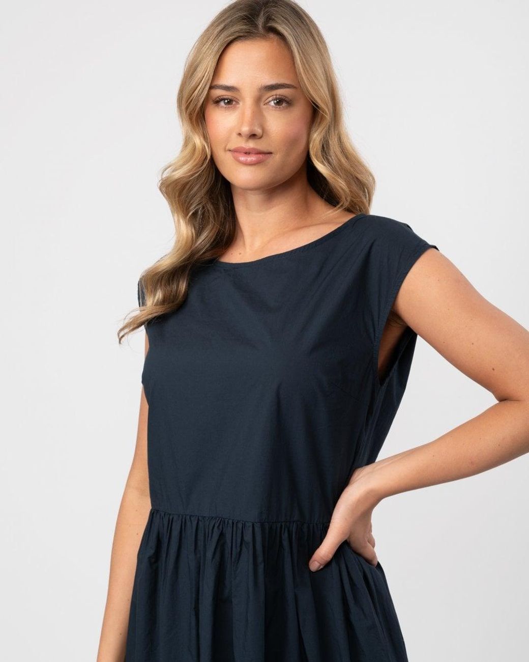 Woolrich Blue Popeline Dress Size: L