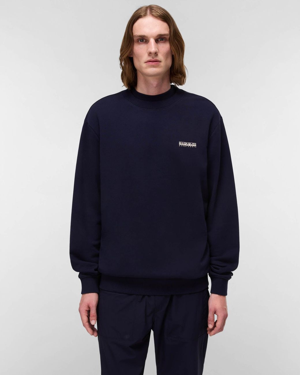 Napapijri Blue Small Box Crew Neck Sweatshirt for men