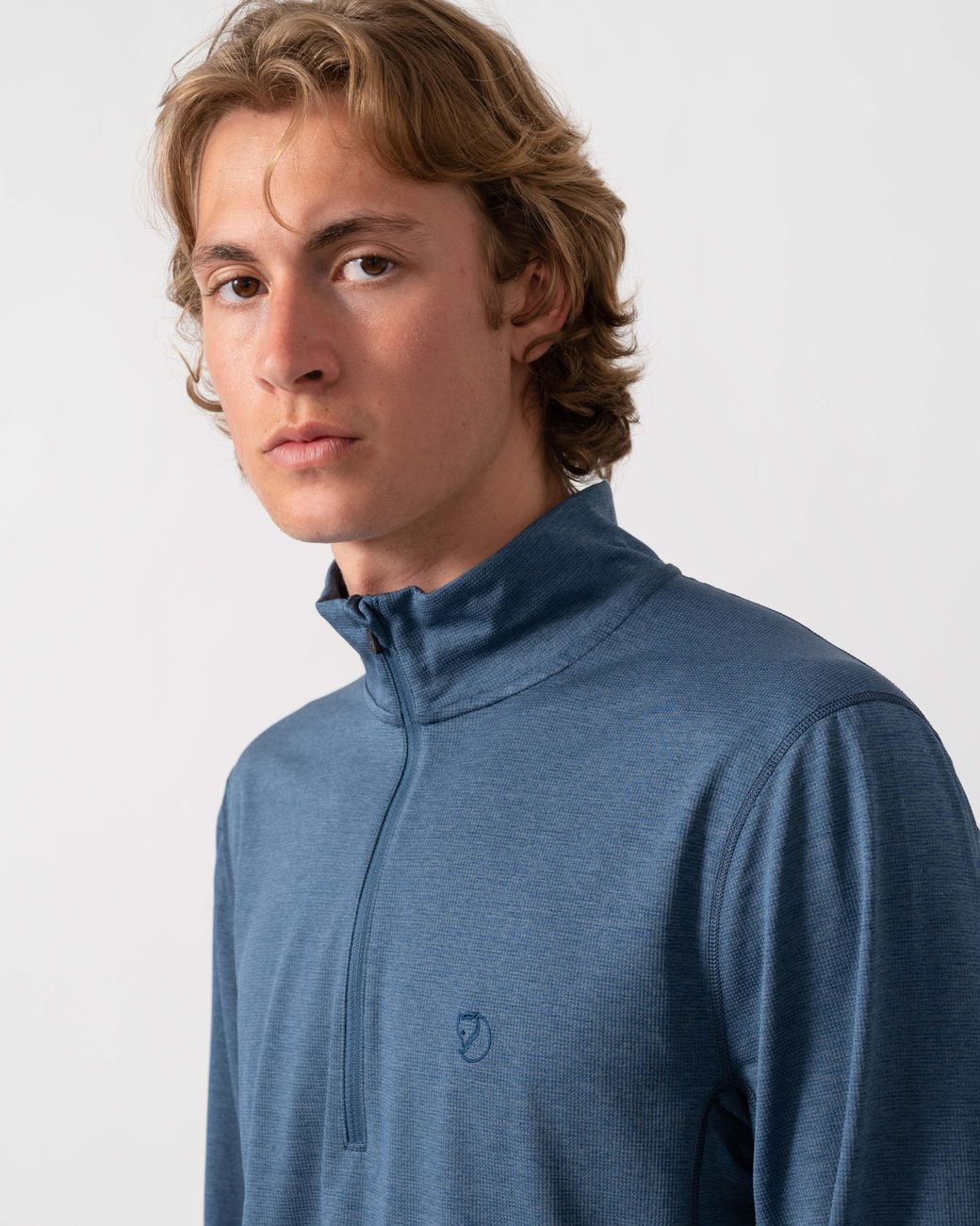 Fjallraven Blue Abisko Day Hike Half Zip Long Sleeve Top for men