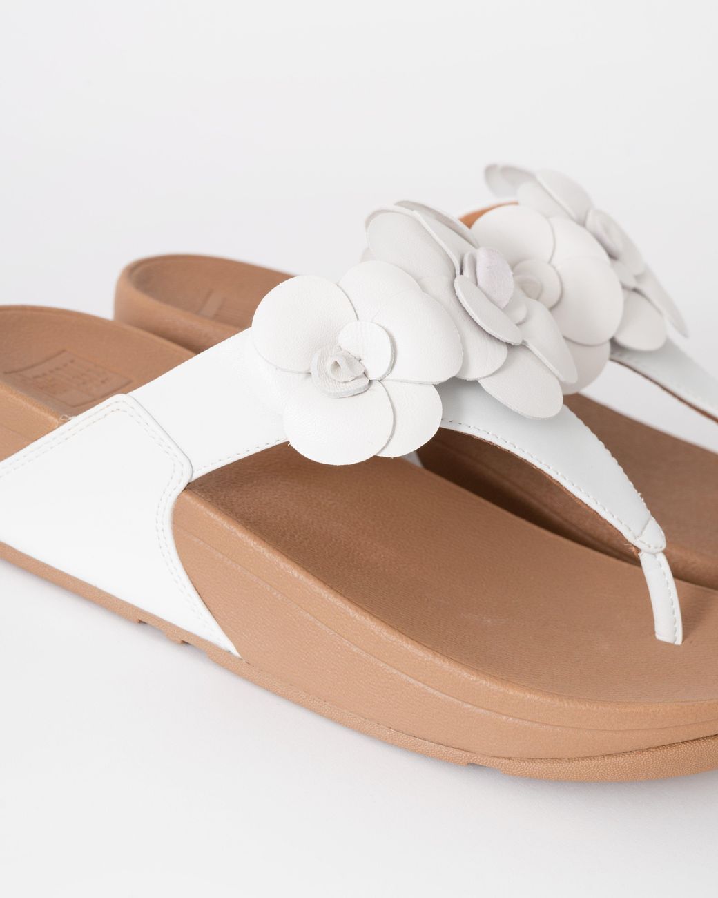 Fitflop White Lulu Flower Toe-Post Sandals