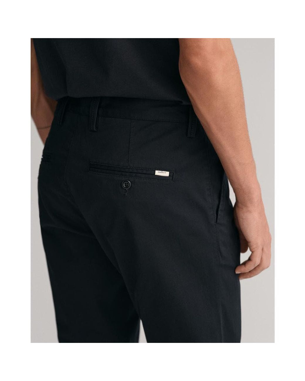 Gant Black Slim Fit Twill Chinos for men