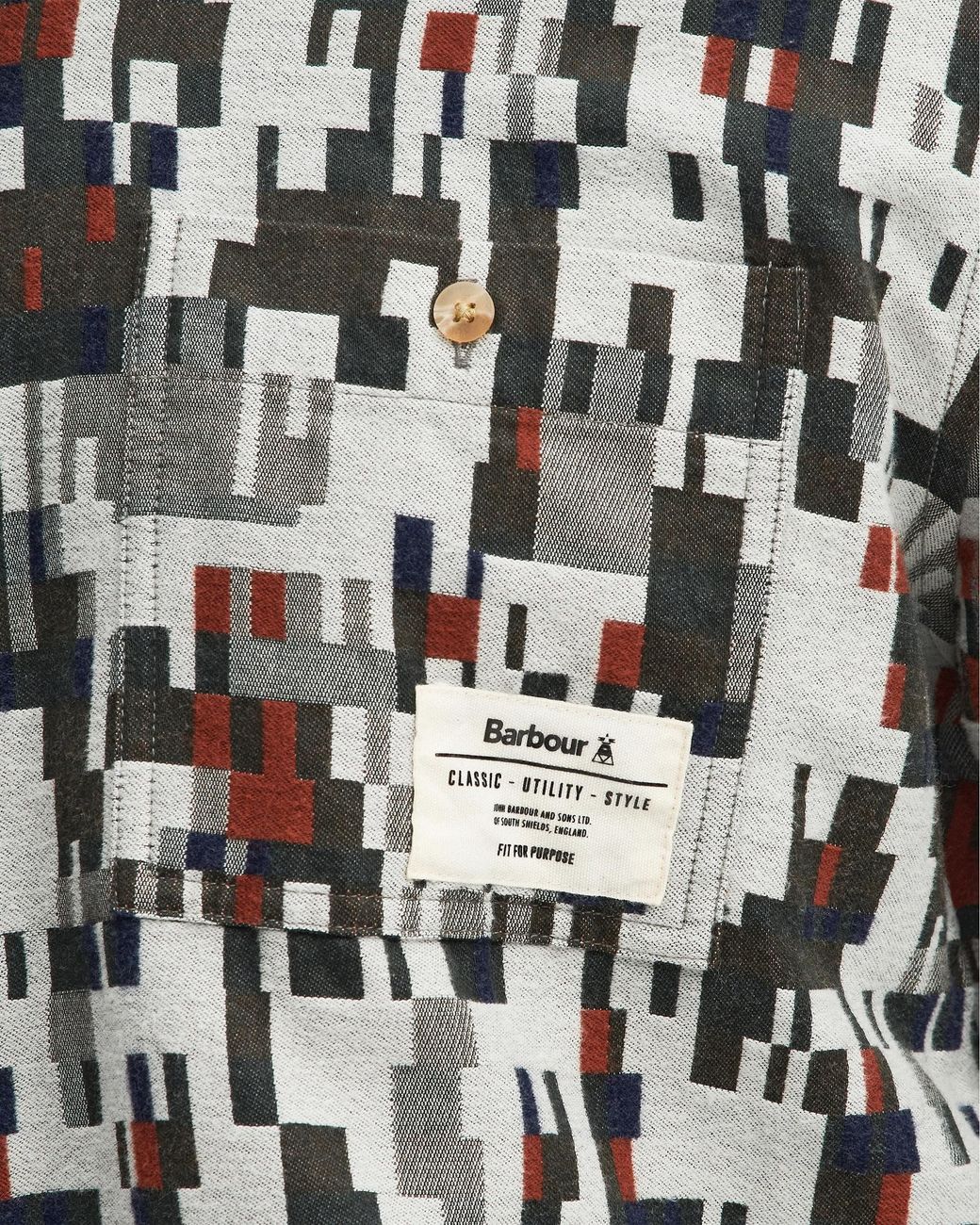 Barbour Metallic Coalbrook Relaxed Long Sleeve Jacquard Shirt Size: L for men