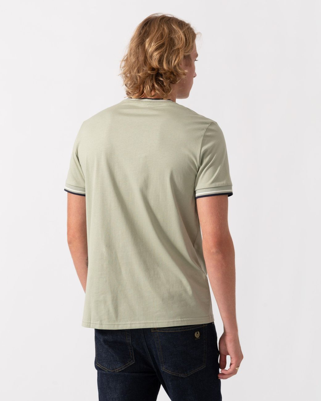 Fred Perry Gray Twin Tipped T-Shirt for men
