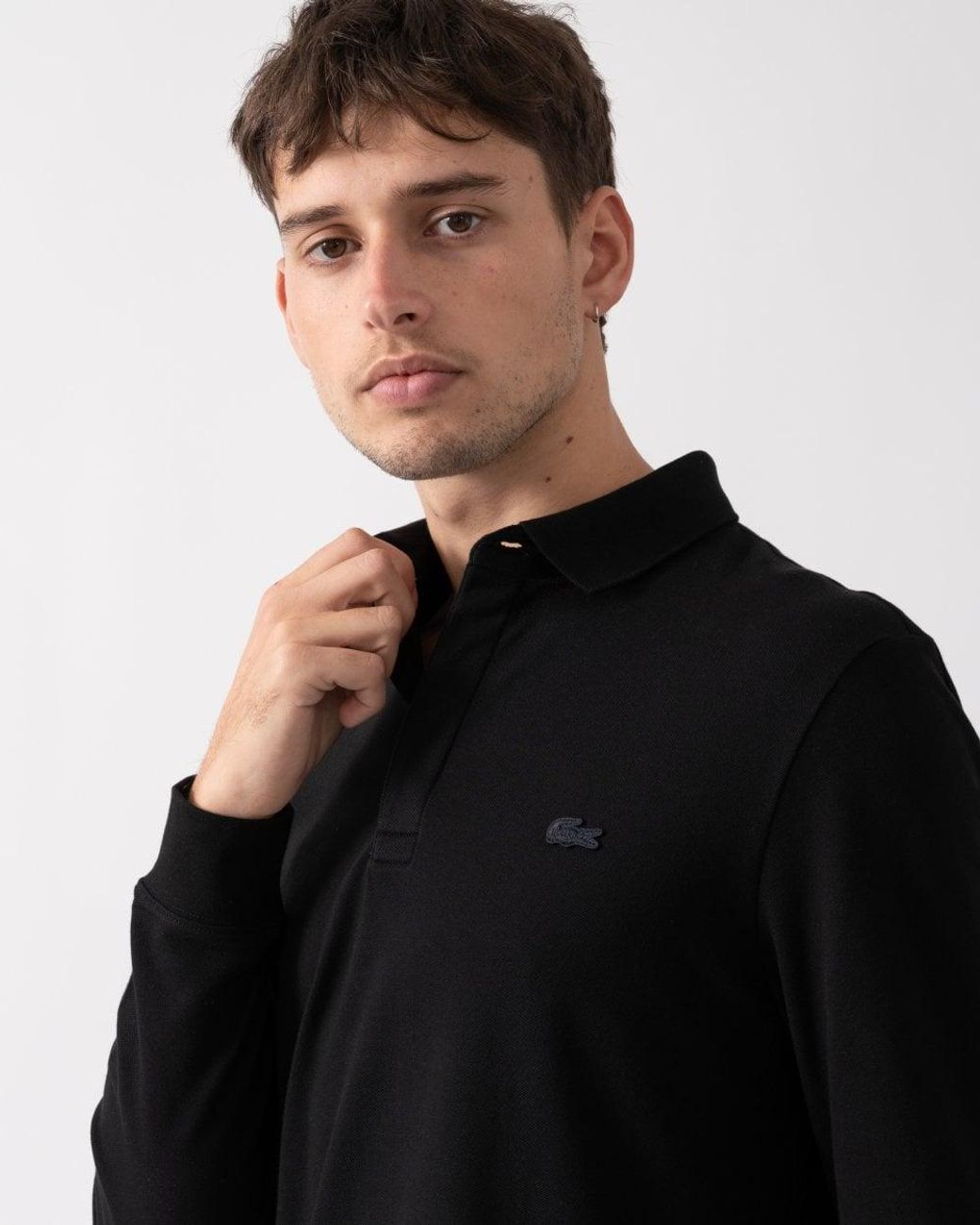 Lacoste Black Long Sleeve Polo Ph2481-00 031, Size: L for men