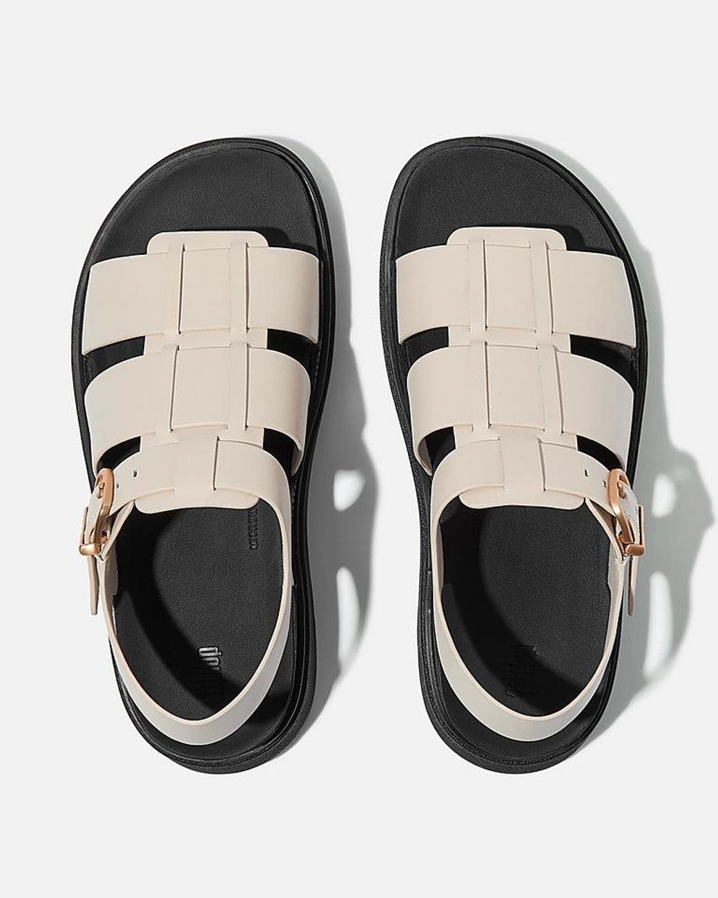 Fitflop White Gen-Ff Leather Fisherman Sandals