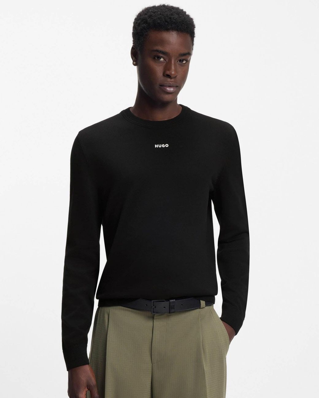 HUGO Black San Cassius-C2 Crew Neck Jumper for men