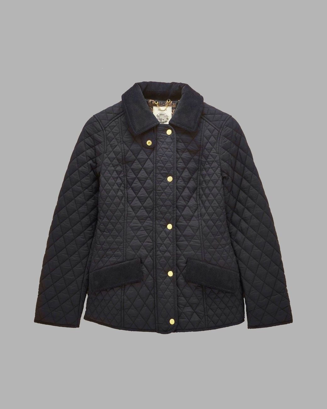 Joules Black Highclere Showerproof Diamond Quilted Jacket