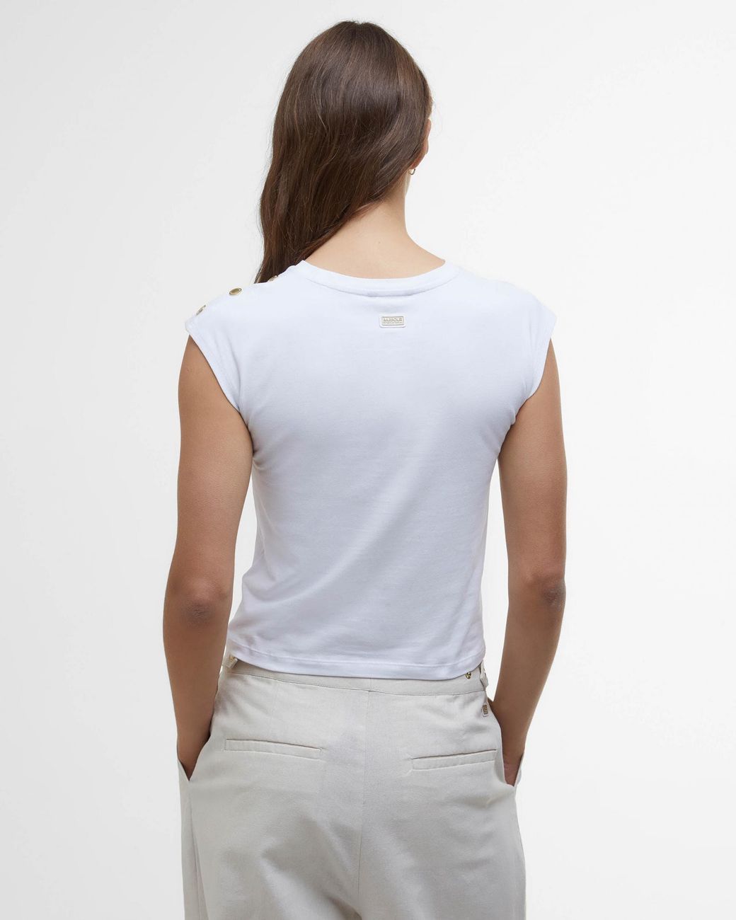Barbour White Priya Sleeveless Top