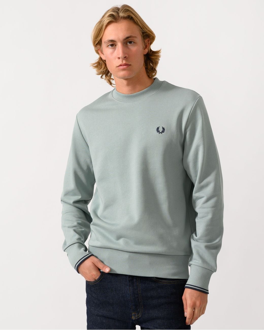 Fred Perry Gray Crew Neck Sweatshirt for men