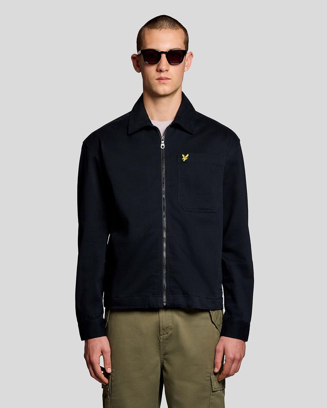 Lyle & Scott Blue Lightweight Enzyme Wash Overshirt for men