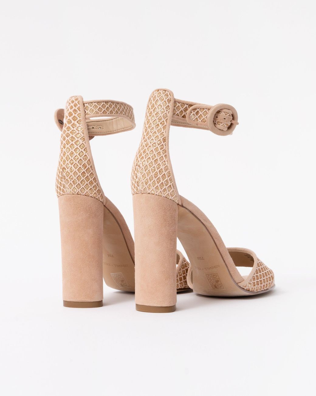 Kendall + Kylie Natural Giselle Suede Ankle Strap Heels