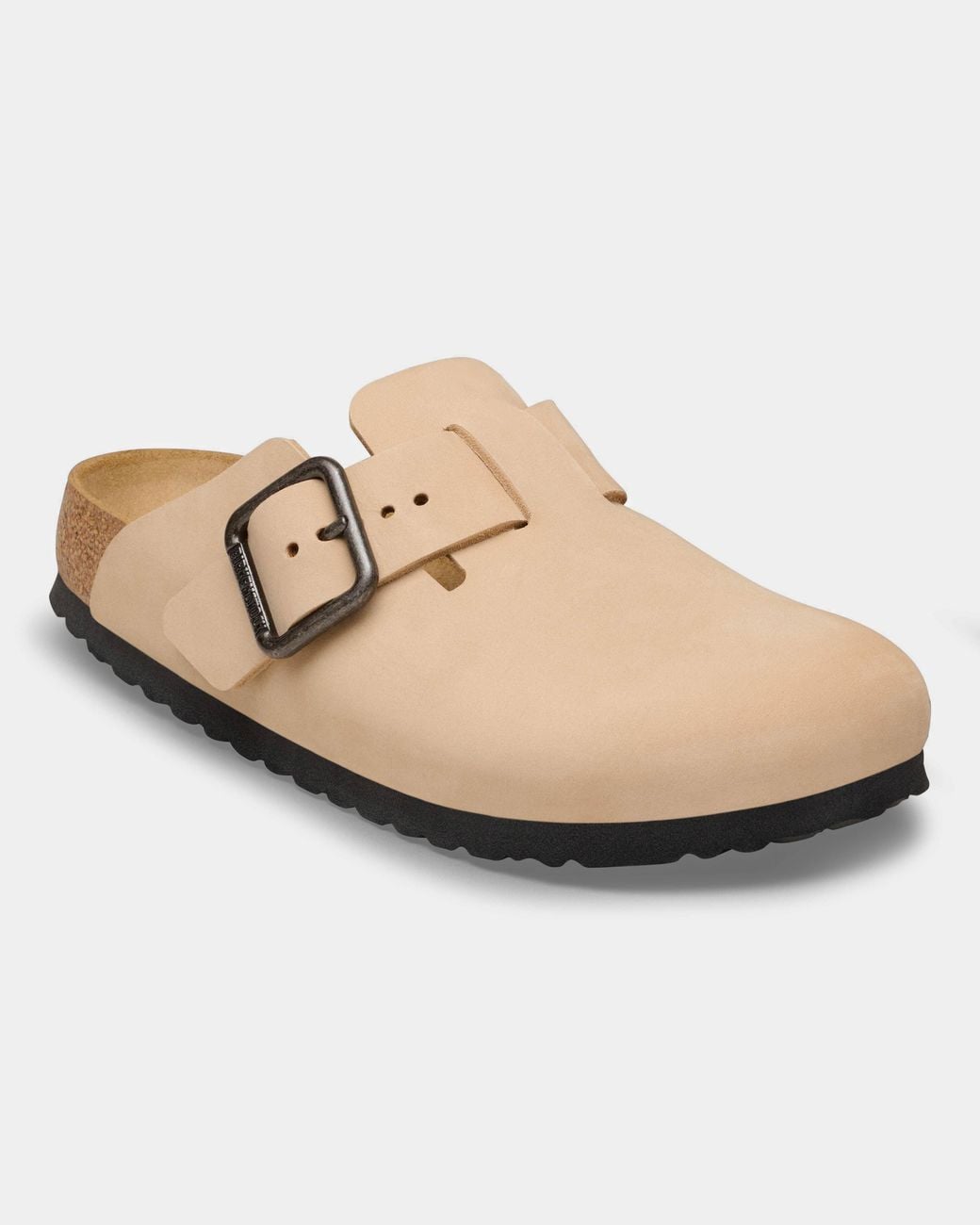 Birkenstock White Boston Wire Buckle Nubuck Leather Clogs