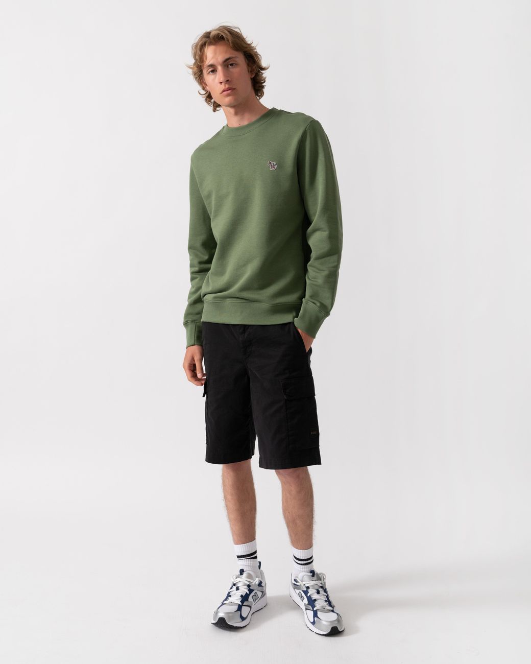 Paul Smith Green Ps Regular Fit Organic Cotton Zebra Logo Sweatshirt for men