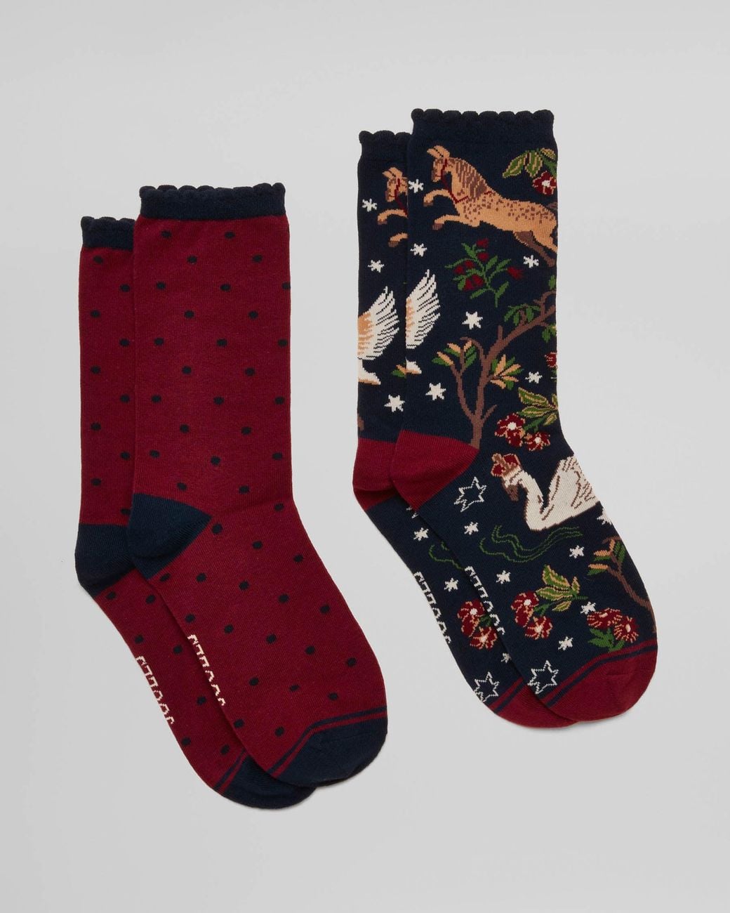 Joules Red Everyday 2 Pack Socks