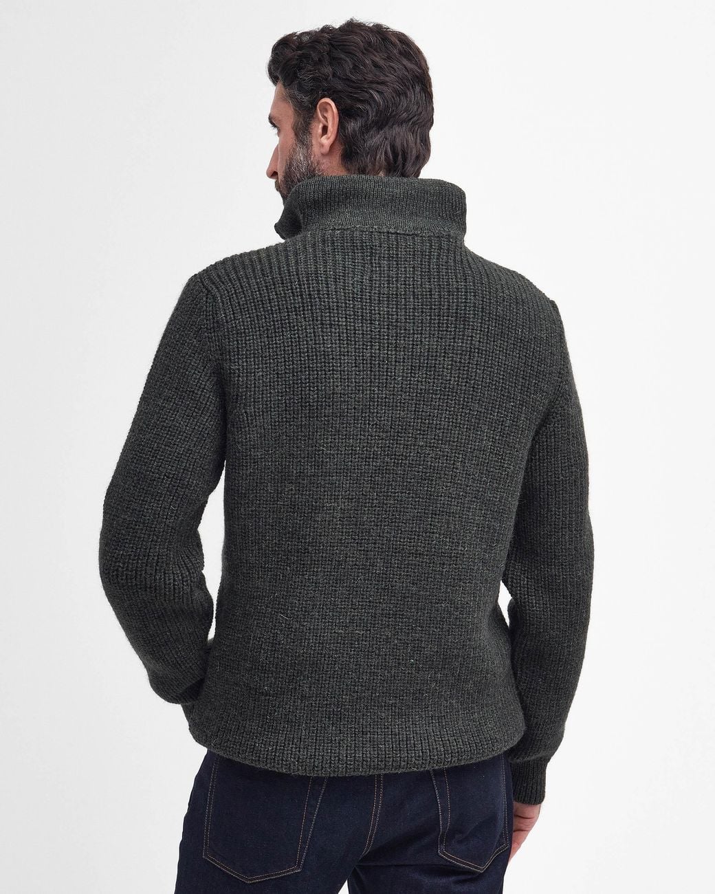 Barbour Blue New Tyne Half Zip Knitted Jumper for men