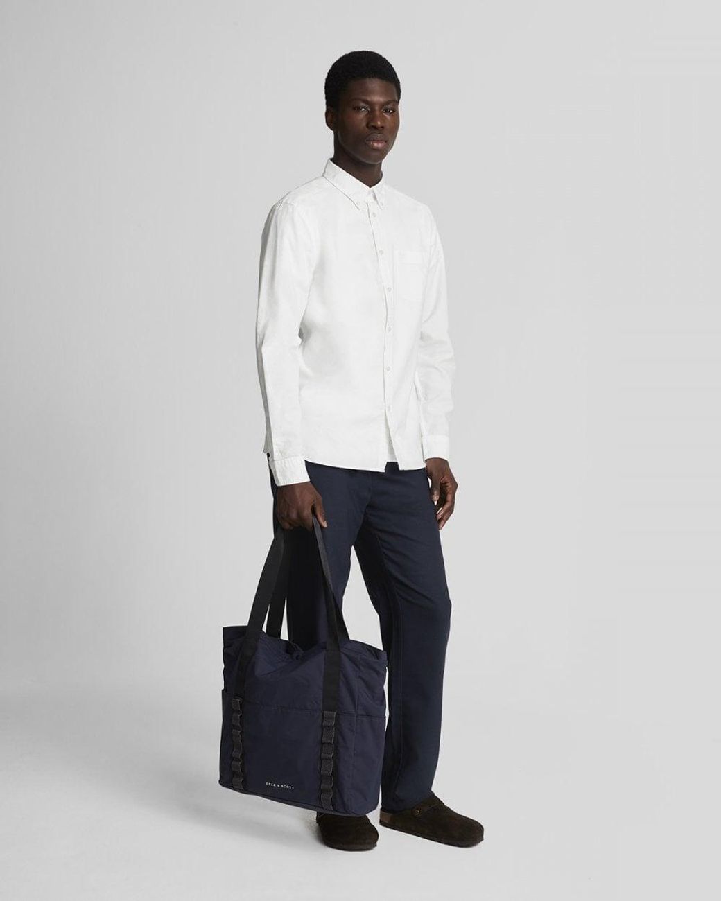 Lyle & Scott White Tonal Button Down Oxford Shirt for men