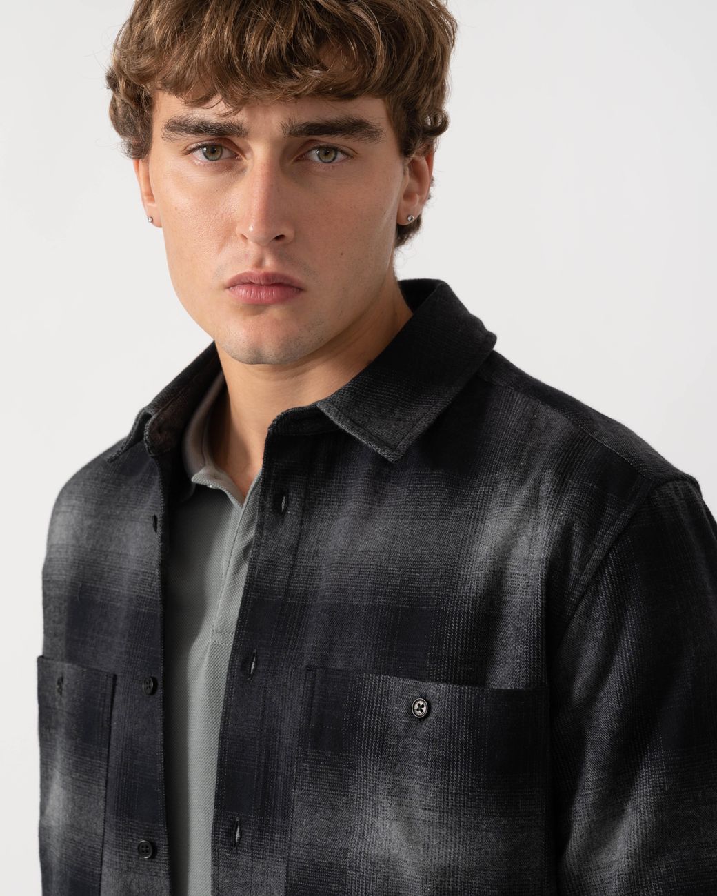 Belstaff Black Outpost Shirt Brushed Cotton Flannel for men