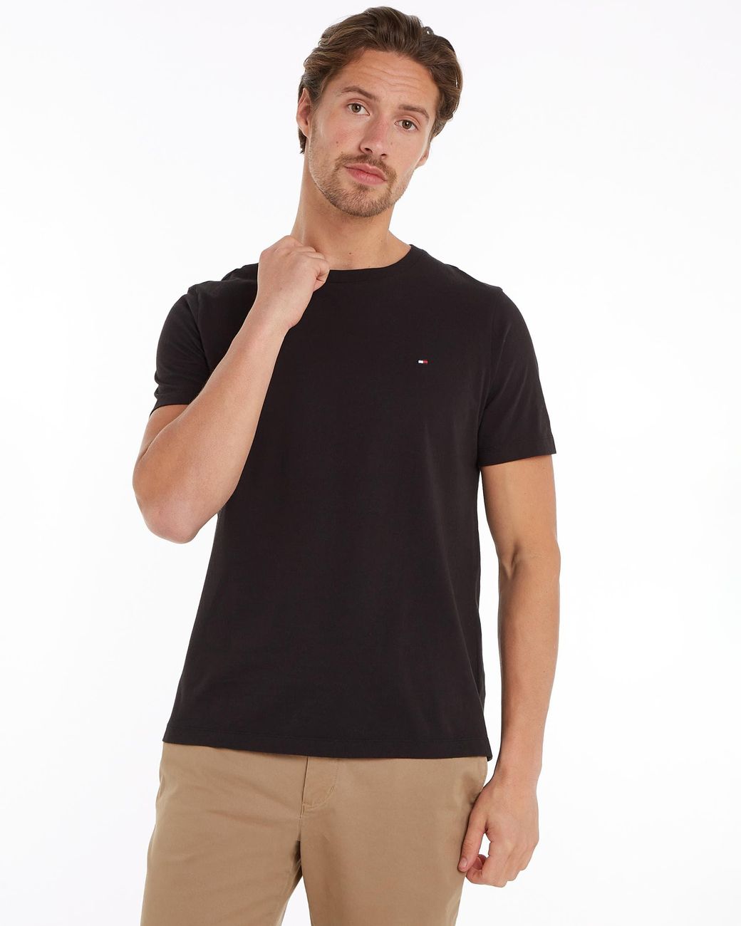 Tommy Hilfiger Black Essential Solid T-Shirt for men