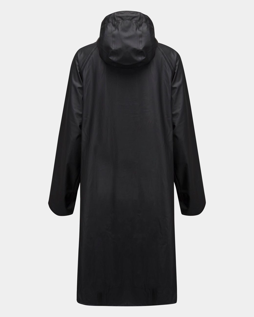 Ilse Jacobsen Black Rain A-Line Rubberised Raincoat