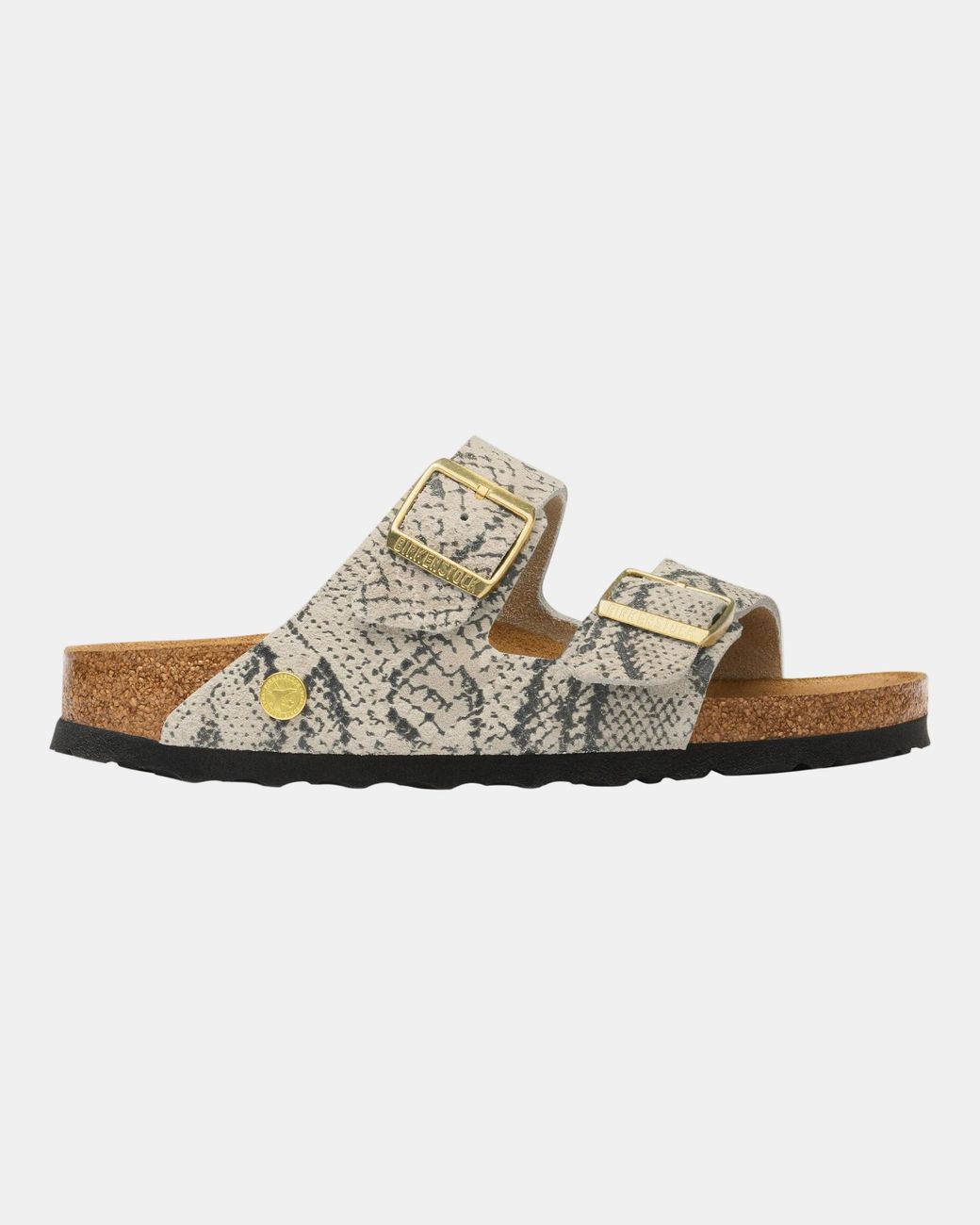 Birkenstock White Arizona Rivet Logo Suede Sandals