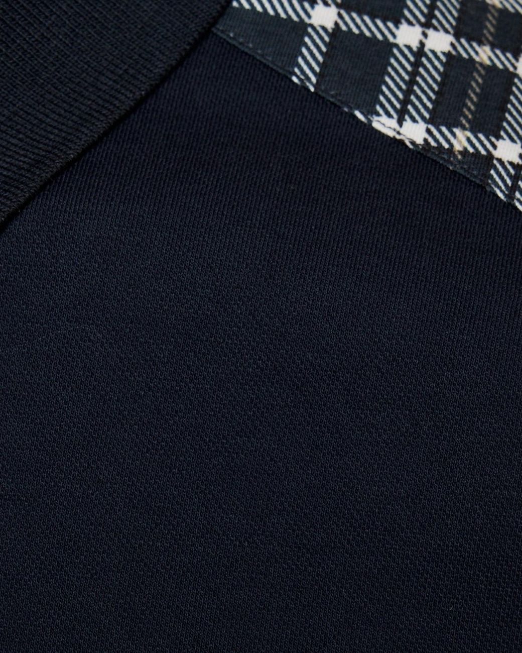 Lyle & Scott Blue Check Panelled Polo Shirt for men