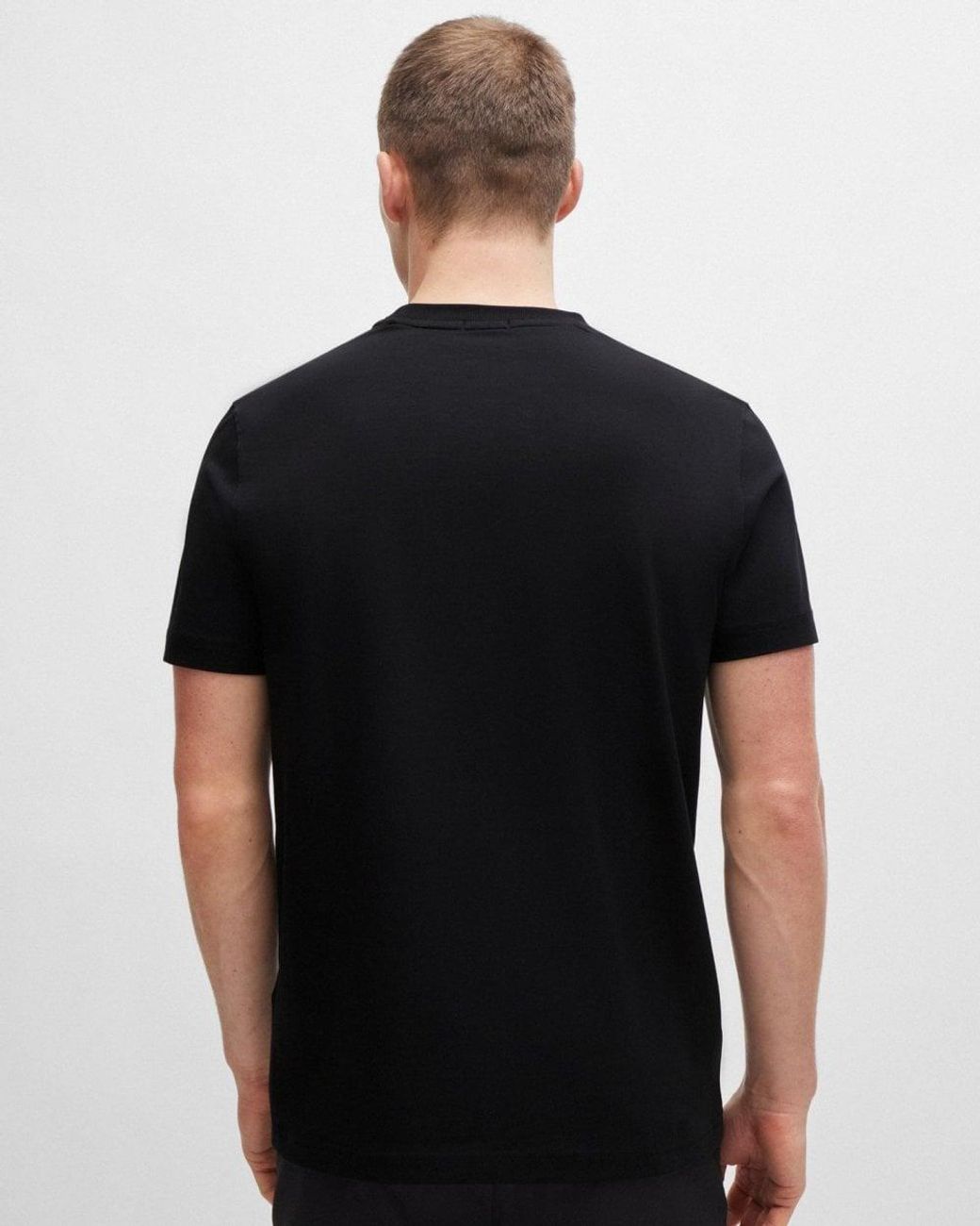 Boss Black Tee Stretch Cotton T-Shirt With Contrast Logo Nos for men