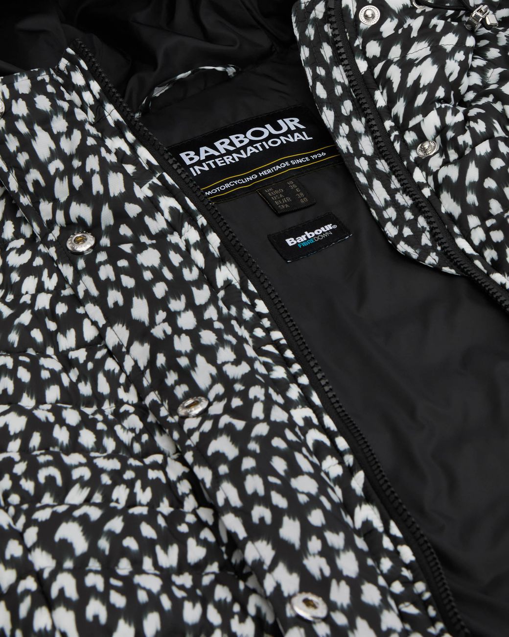 Barbour Gray Printed Jada Puffer Jacket