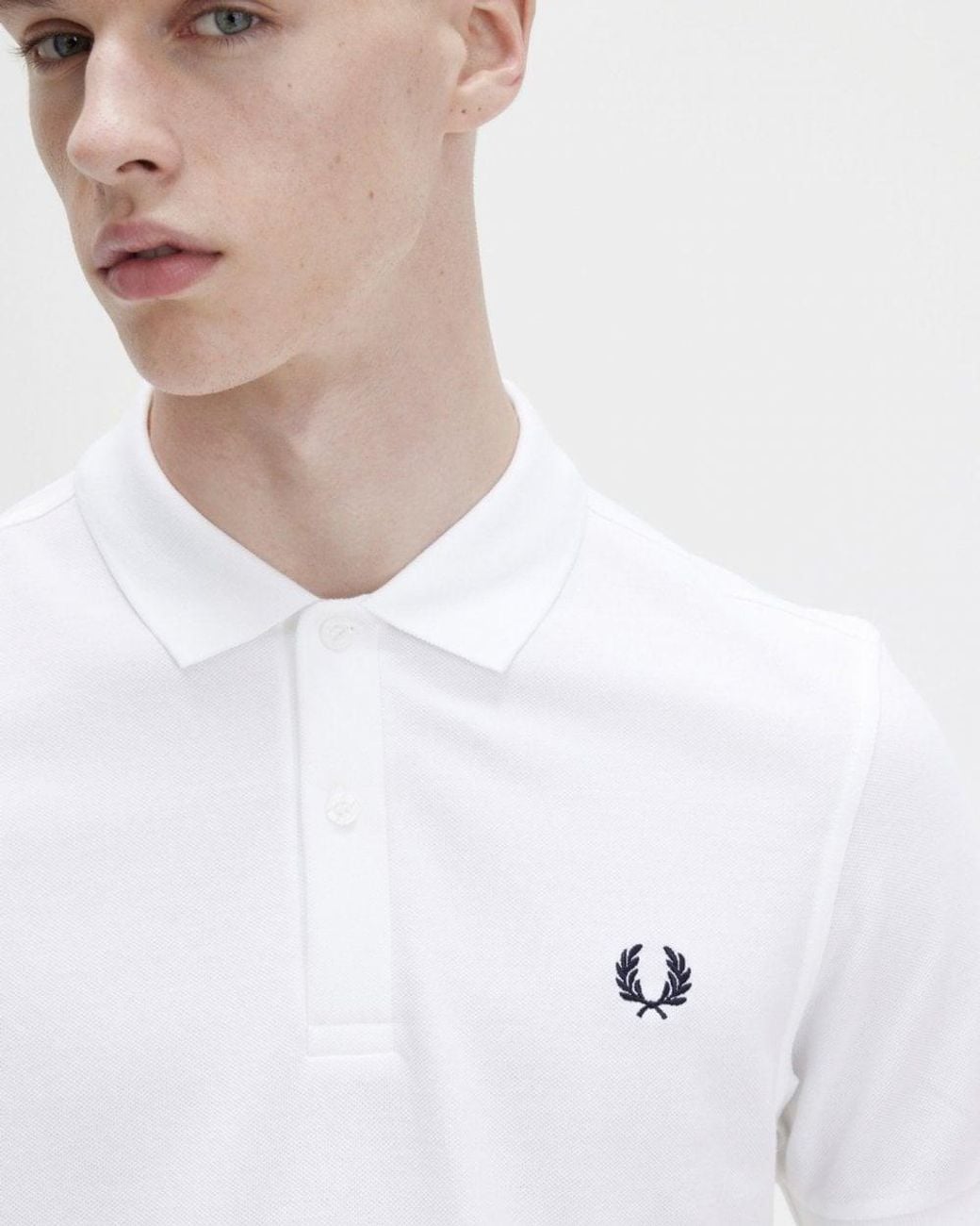 Fred Perry White Plain Signature Polo Shirt for men