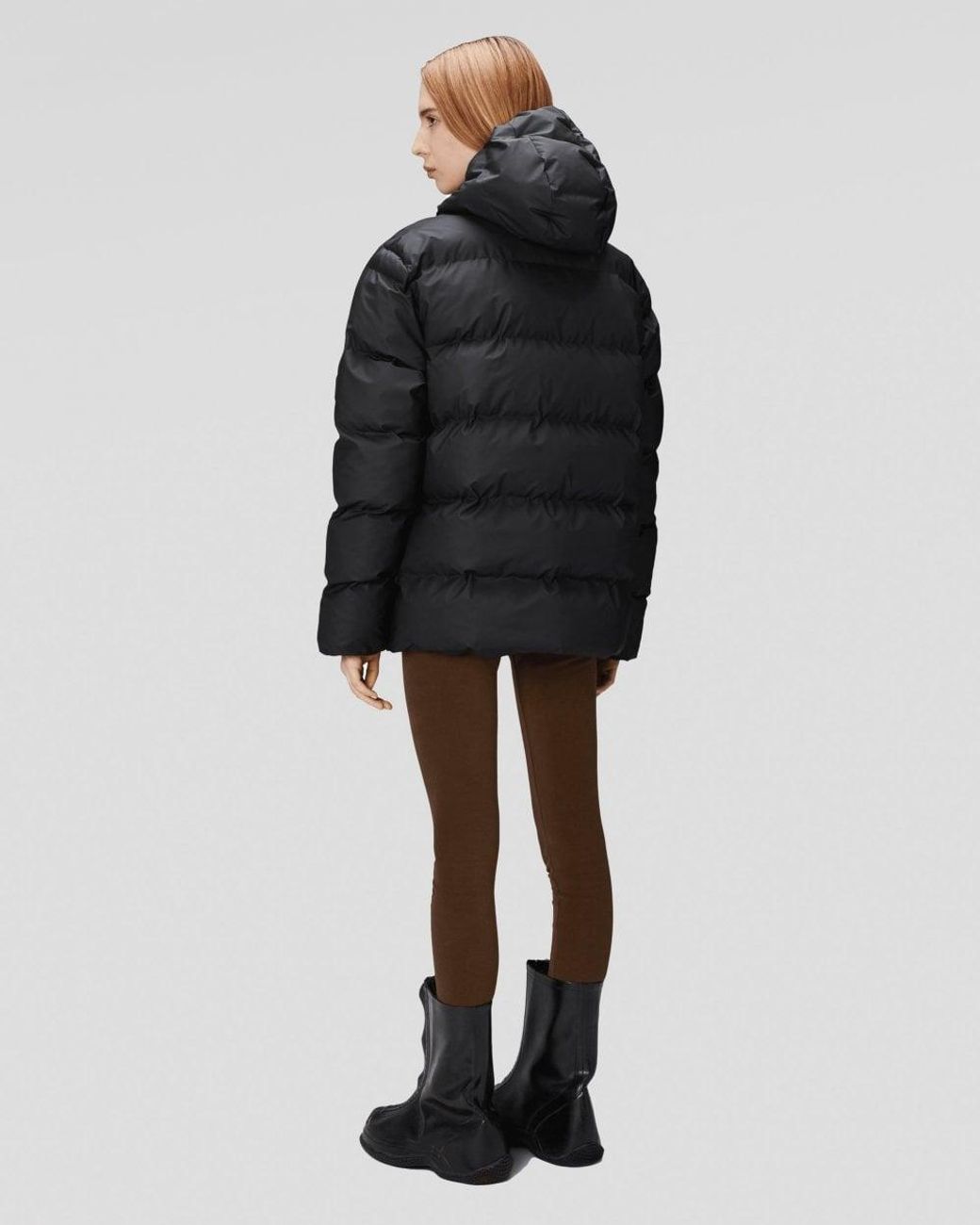 Rains Black Alta Puffer Jacket