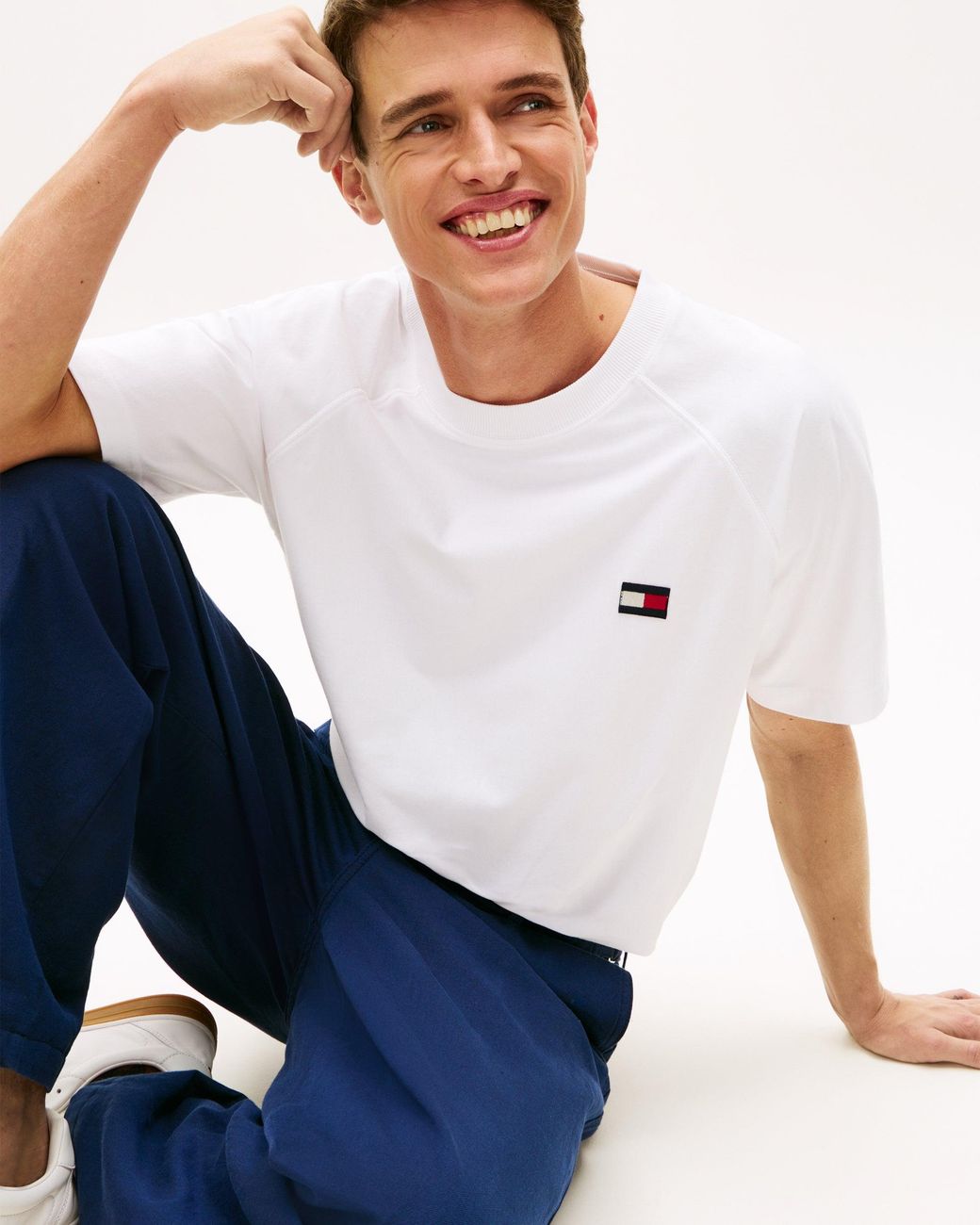 Tommy Hilfiger White Tommy Flag Elevated T-Shirt for men